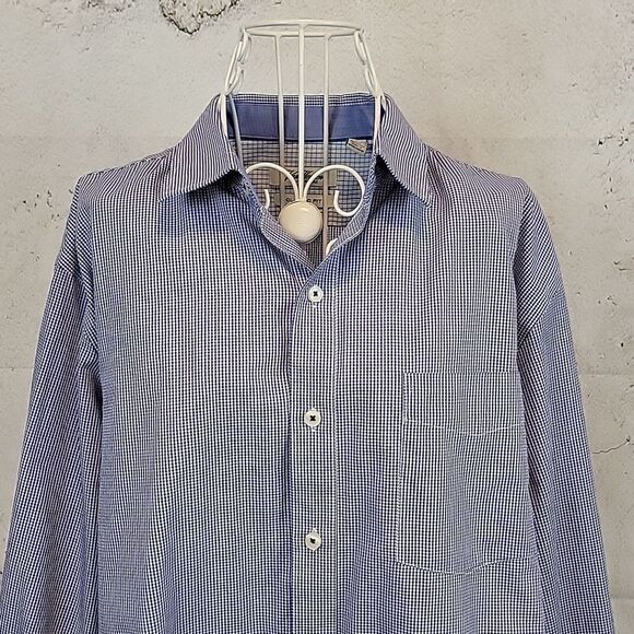 Van Heusen Originals Classic Fit checkered button-down shirt Men's Size 16 1/4 - Picture 2 of 11